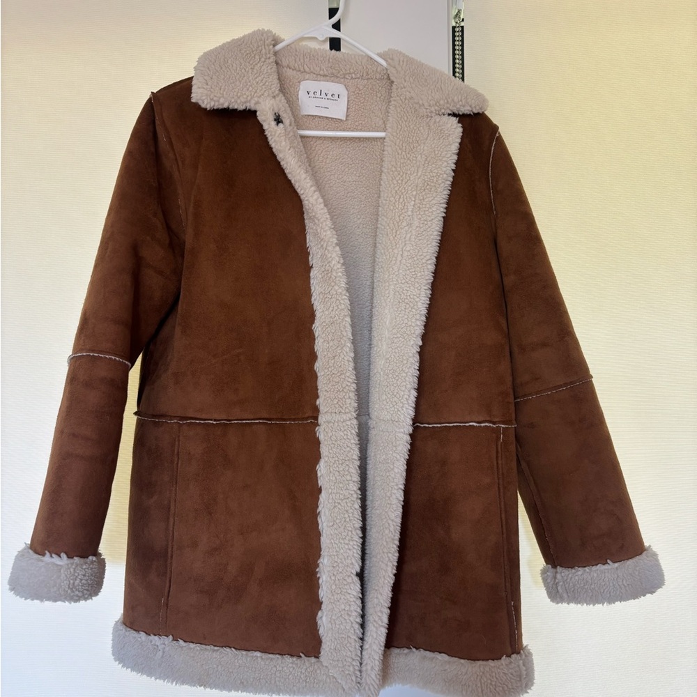 Velvet by Graham & Spencer Brown Teddy-Lined Shearling Jacket